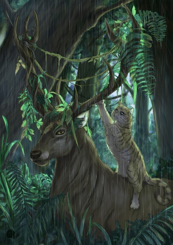 Le cerf et le chat