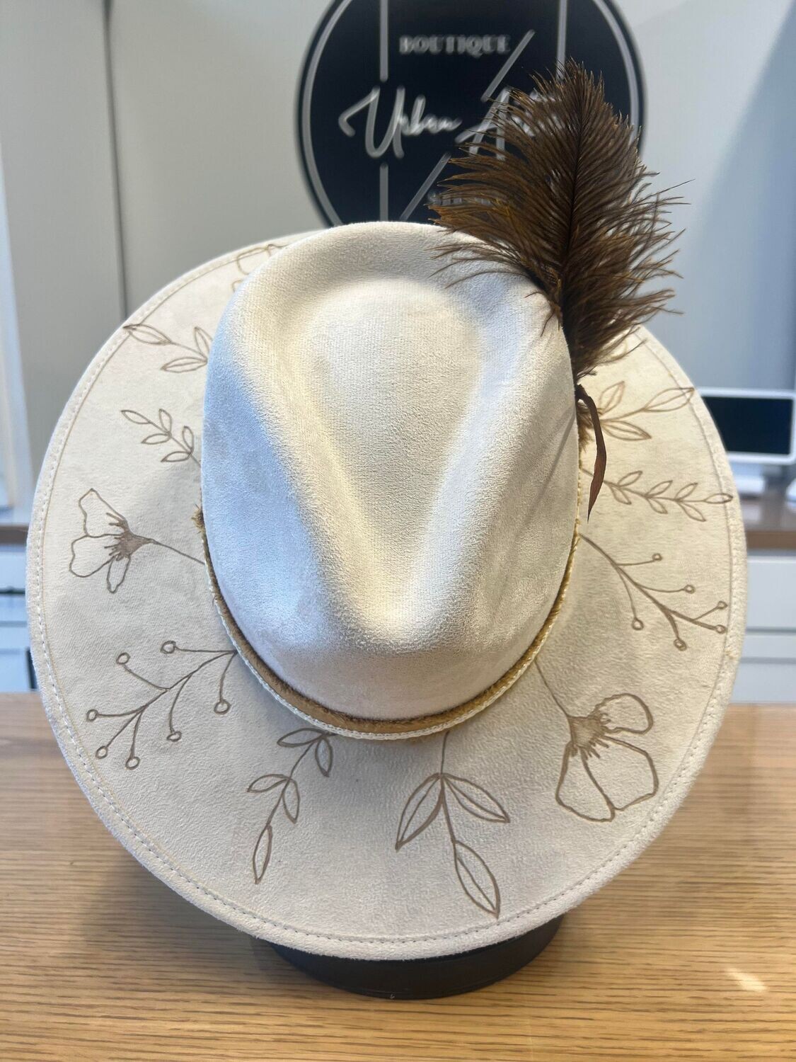 Hand Burned Rancher Hat