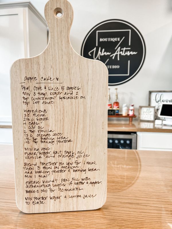 Handwritten Recipe Board