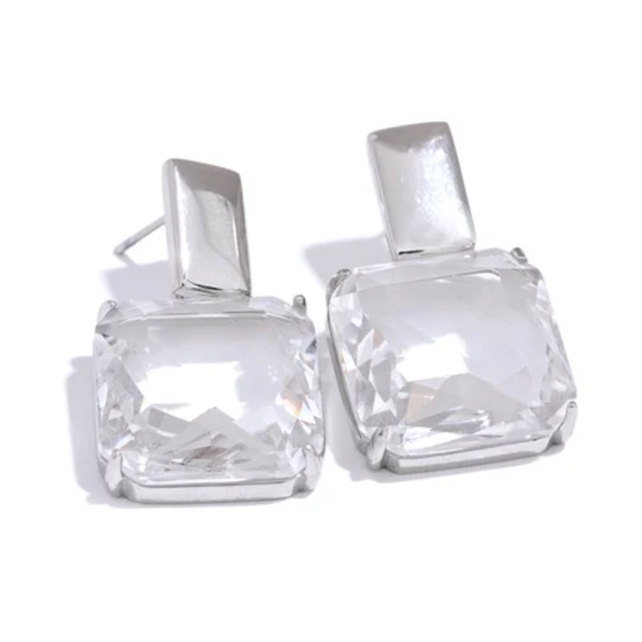 Brincos Aço Brilhantes