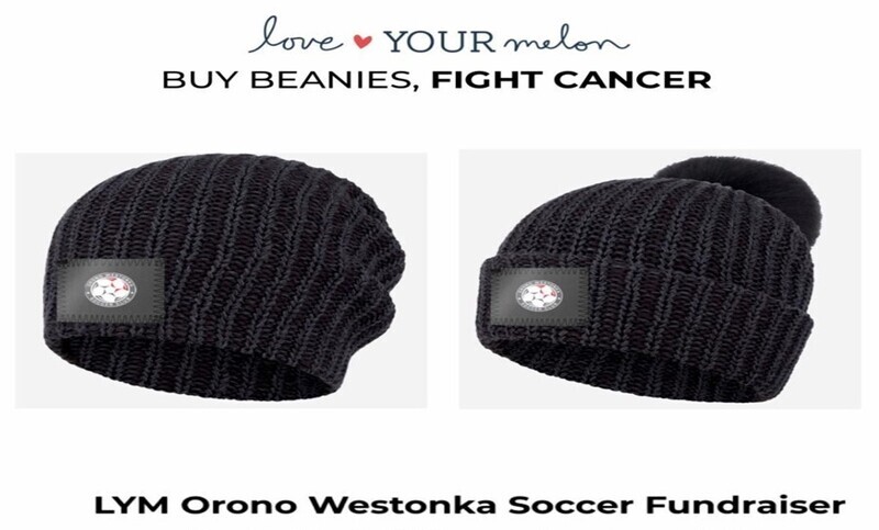 #31 & #32 - Grey "Love Your Melon" beanie hat with Small OWSC Ball Logo