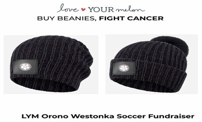 #31 &amp; #32 -  Grey &quot;Love Your Melon&quot; beanie hat with Small OWSC Ball Logo