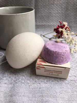 DUO DEMAQUILLANT ET EPONGE DE KONJAC  - LAVANDE