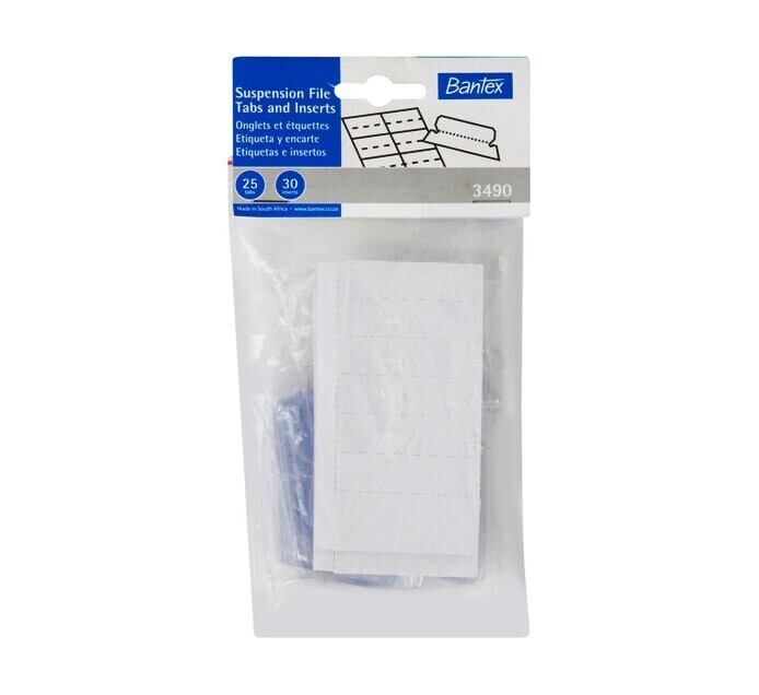 BANTEX TABS AND INSERTS PACK OF 25 B3490