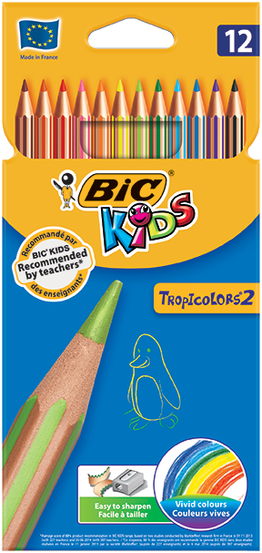 BIC TROPICOLOR PENCIL CRAYONS 12'S