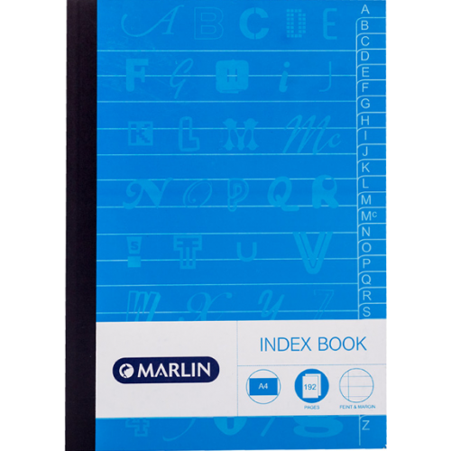 BOOK A4 HARDCOVER 192PG INDEX A-Z