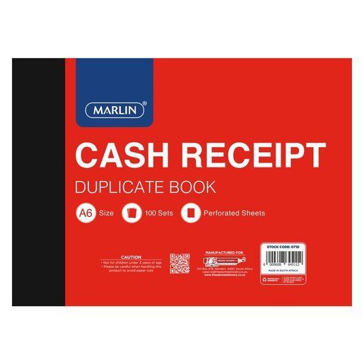 BOOK A6 DUPLICATE CASH RECEIPT BOOK
