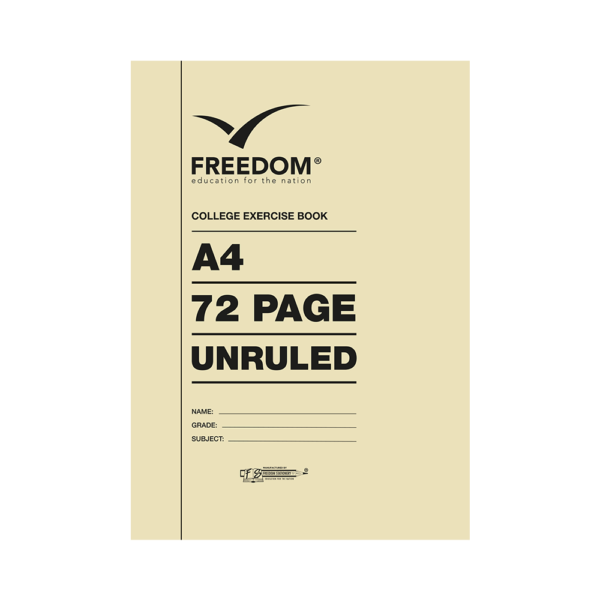 BOOKS A4 EXERCISE 72PG UNRULED