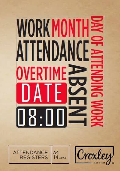 BOOK CROXLEY ATTENDANCE REGISTER JD283