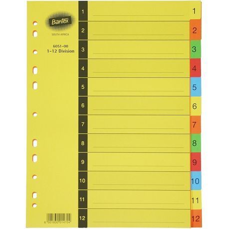 BANTEX 1-12 BOARD DIVIDERS B6051