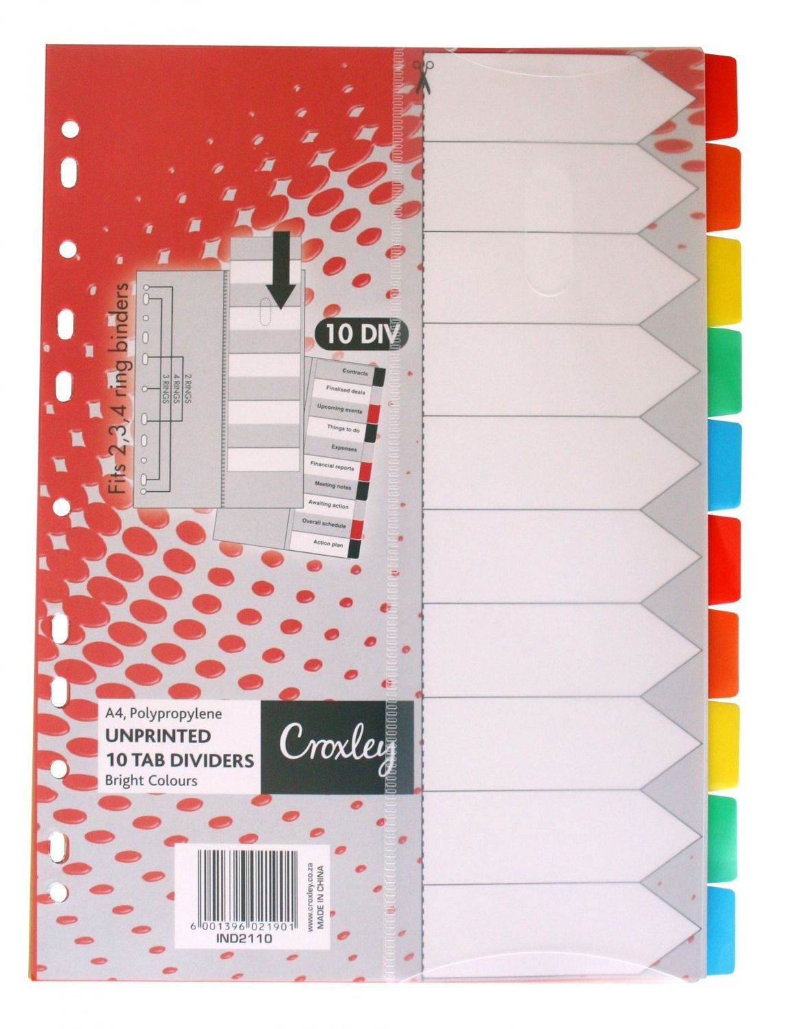 INDEX 10-VIEW R/B DIVIDERS JD1484