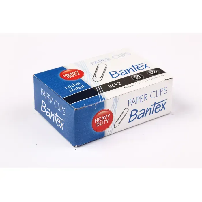 BANTEX 50MM PAPER CLIPS NICKLE