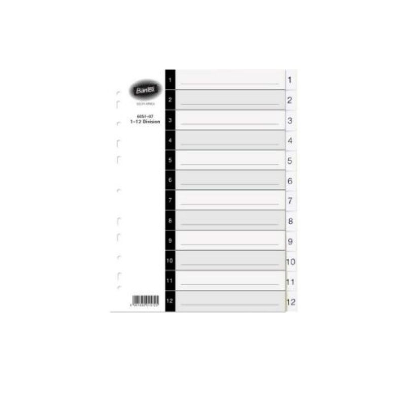 BANTEX 6051 INDEX 1-12 WHITE