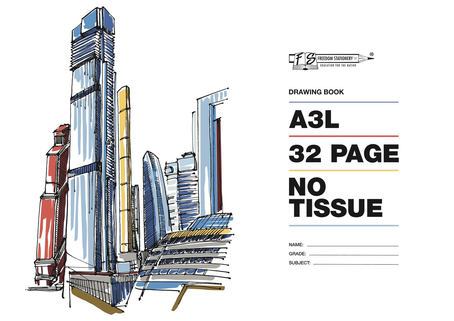 A3 DRAWING BOOK 32P WITH NO TISSUE