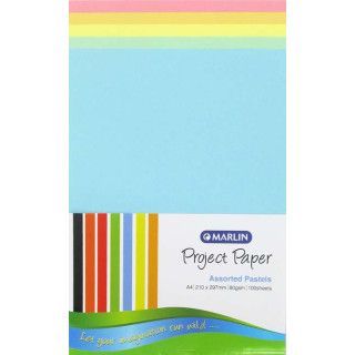 A4 80GSMPASTEL PAPER ASST (100)