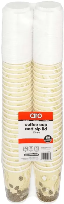 ARO COFFEE CUP AND SIP LID (50)