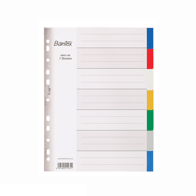 BANTEX DIVIDERS 7 TAB A4
