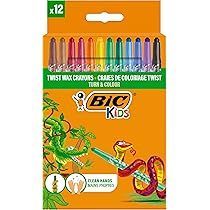 BIC RETRACTABLE WAX CRAYONS 12'S
