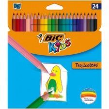 BIC TROPICOLOUR PENCIL CRAYONS 24'S