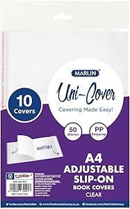 BOOK COVERS PKR 10'S CLEAR