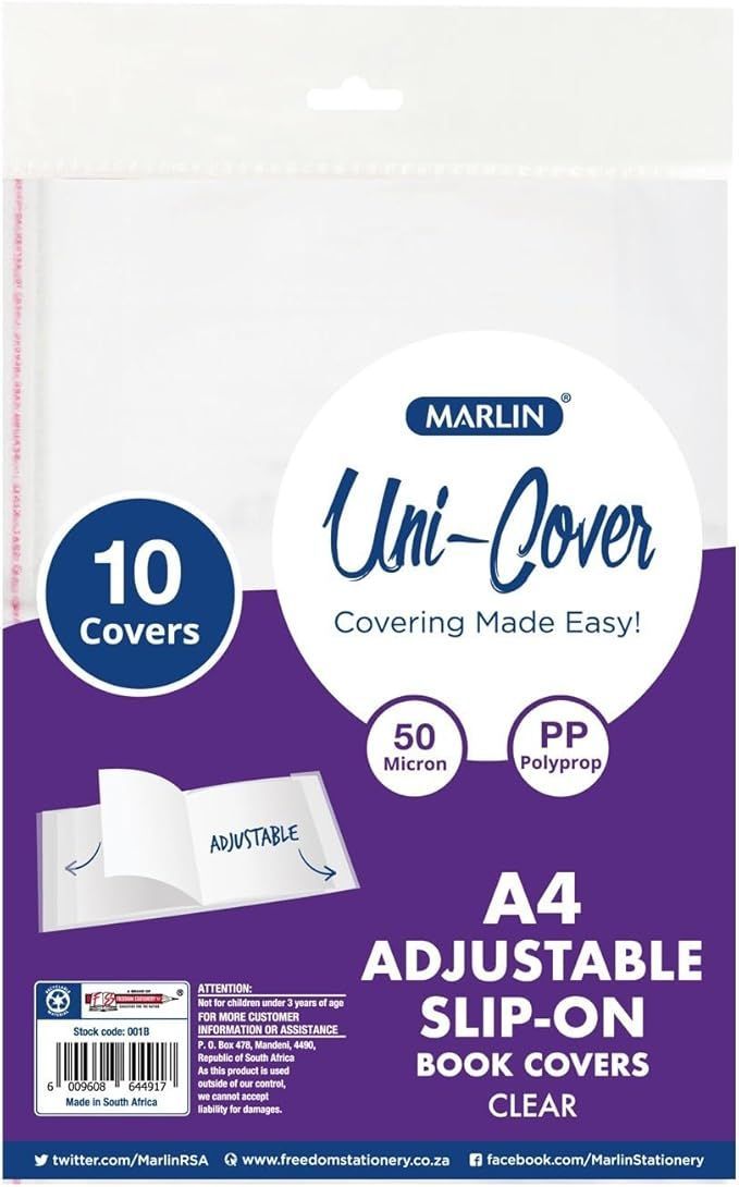 BOOK COVERS PVC 10'S 50MIC