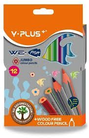 Y+ WE FISH PENCIL CRAYONS 12'S