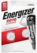 BATTERY CR2016 3V PACK OF 2