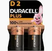 BATTERY DURACELL D SIZE PACK OF 2