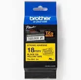 BROTHER 18MM BLACK ON YELLOW TAPE