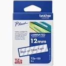 BROTHER TZ133 BLUE ON CLEAR 12MM TAPE