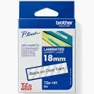 BROTHER TZ141 BLACK ON CLEAR 18MM
