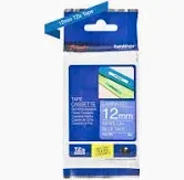 BROTHER TZ535 WHITE ON BLUE 12MM TAPE