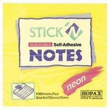 STICK N NOTE 76X76 NEON LEMON
