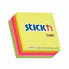 STICK N NOTES 50X50 NEON CUBE
