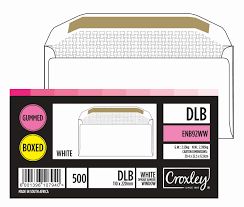 DLB WHITE GUMMED ENVELOPES