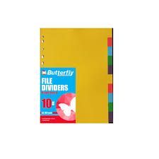 DIVIDERS 10 TAB BRIGHT