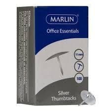 DRAWING PINS SILVER 11MM MARLIN