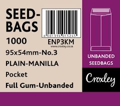 ENVELOPE 115X80 SEED BAG GUMMED MANILLA