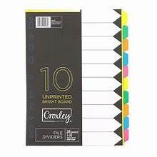 INDEX 10 TAB CROXLEY R/B PASTEL DIVIDERS