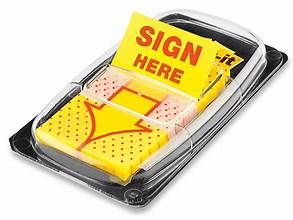 INFO FLAGS - SIGN HERE (4X40)