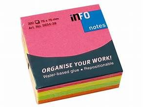 INFO NOTES BRIGHT CUBE 40X50 PACK OF 4