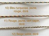 Bracelet plaqué or petit médaillon, cordon multicolore No12
