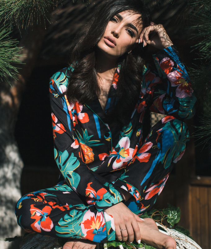 Silk pajama suit