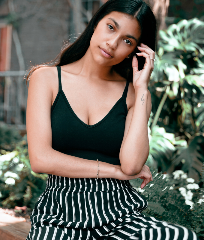 Modal striped palazzo trousers