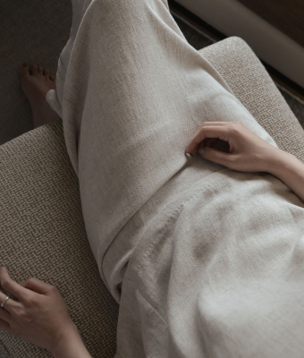 Linen + silk skirt