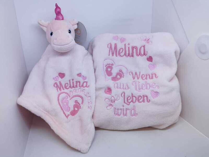 Kuscheldecke mit Nuscheli Unicorn Melina
