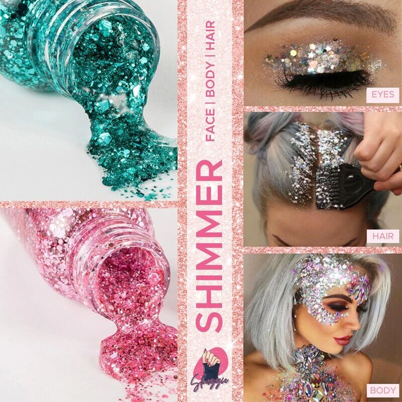 Shimmer Body, Face &amp; Hair Glitter Gel