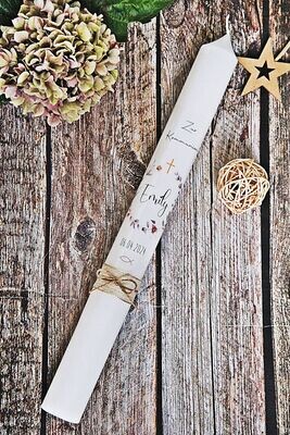 KOMMUNIONKERZE TAUFKERZE KONFIRMATIONKERZE Blumenkranz - Emily - für Mädchen und Jungen | beschriftet mit Namen und Datum KOMMUNIONKERZE TAUFKERZE KONFIRMATIONKERZE Blumenkranz - Emily - für Mädchen und Jungen | beschriftet mit Namen und Datum