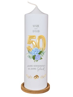 Personalisierte Kerze zur Goldenen Hochzeit – 50 Jahre Liebe stilvoll feiern Personalisierte Kerze zur Goldenen Hochzeit – 50 Jahre Liebe stilvoll feiern