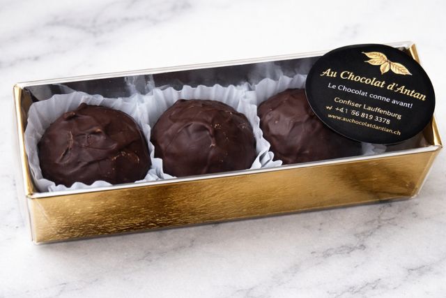 Boîte de 4 Pralinés Artisanaux Assortis - Chocolat Suisse Fait Main | Laufenburg